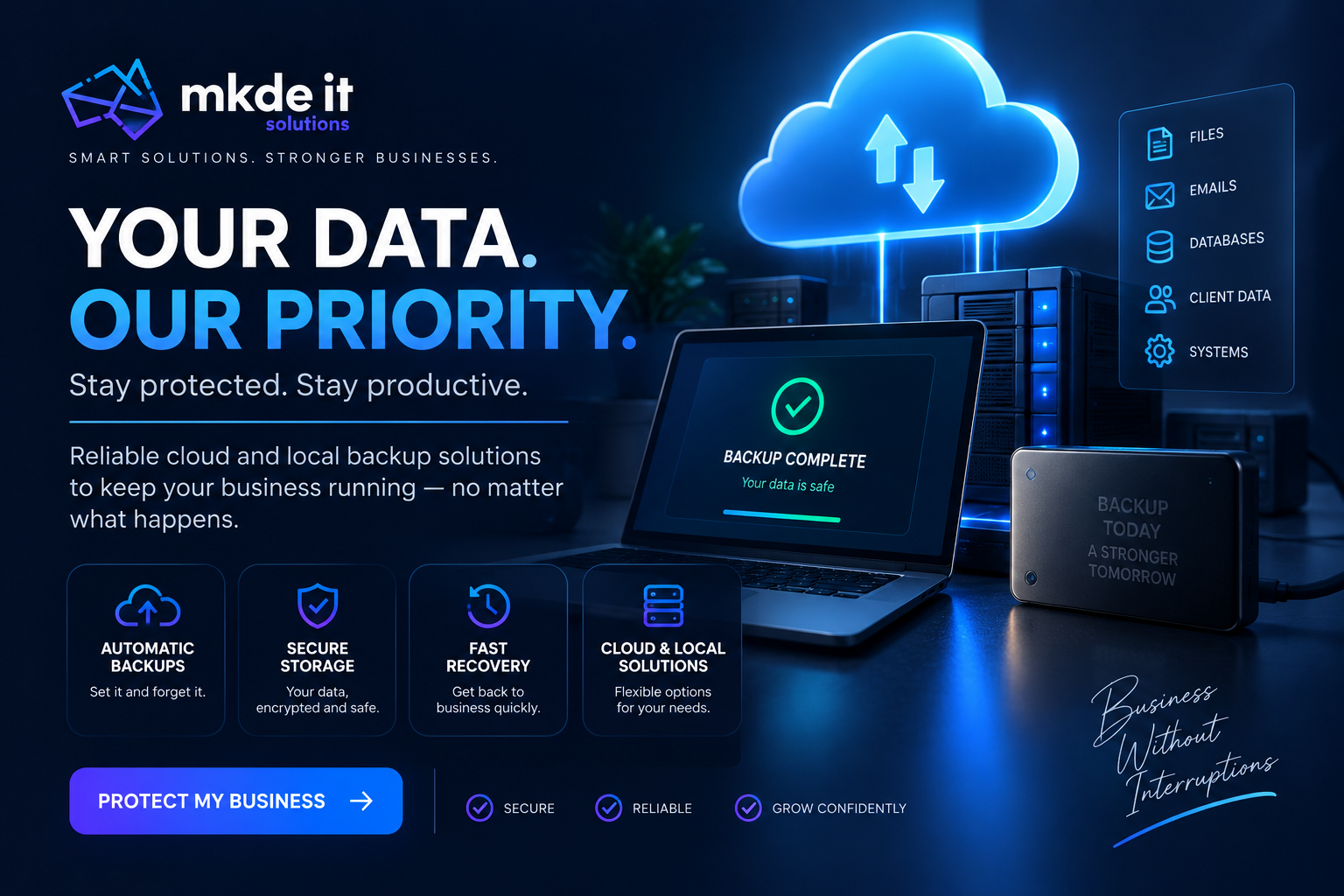 Cloud and local backup solutions