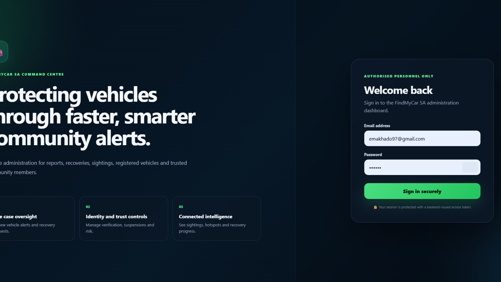 FindMyCar SA project by MKDE IT Solutions