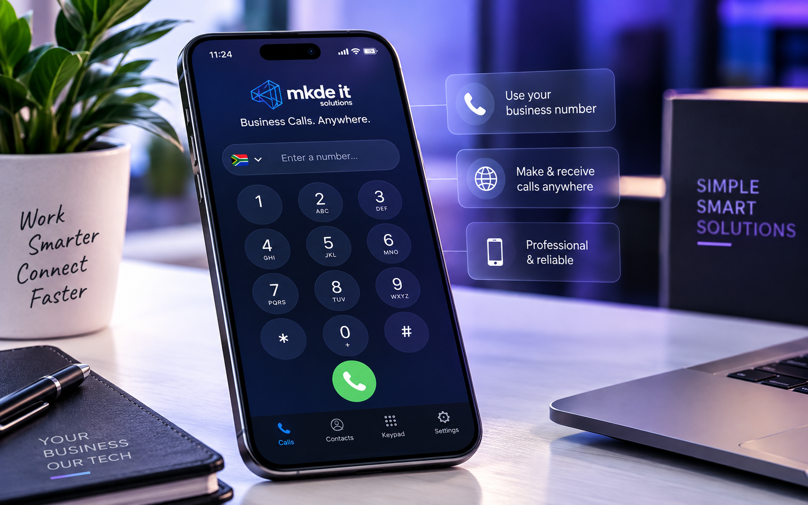 MKDE Virtual Landline on smartphone